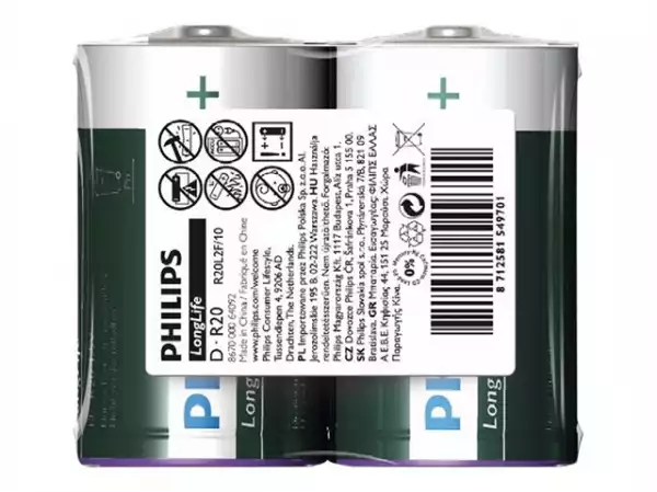 PHILIPS battery longlife D 2TK/PK PHILIPS battery longlife D 2TK/PK