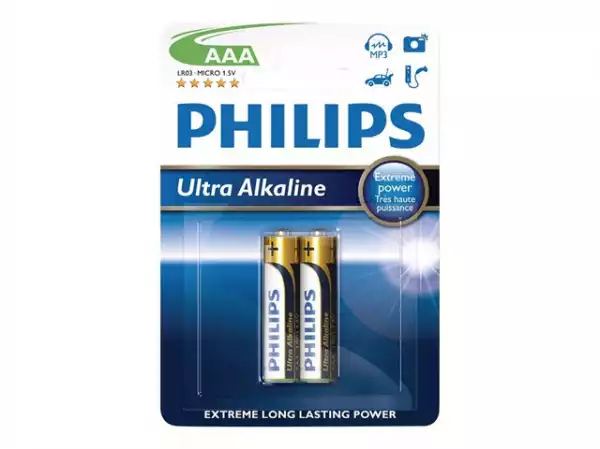 PHILIPS battery ultra alkaline AAA 2TK/PK PHILIPS battery ultra alkaline AAA 2TK/PK