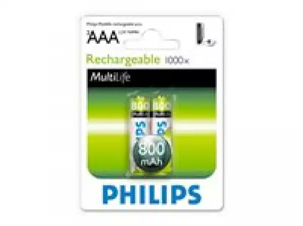 Philips Rechargeable battery LR03 AAA, 800 mAh, 2-blister (HR03), f
