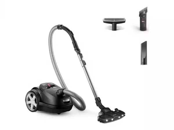PHILIPS XD8122/10 Bagged vacuum cleaner S8000 Performer LED Allergy H13 ﬁlter Deep Black