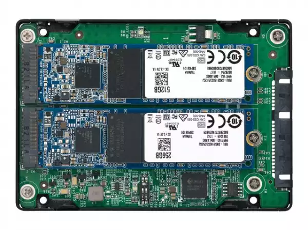 QNAP 2.5inch SATA to dual M.2 2280 SATA drive adapter hardware RAID 0/1 JBOD Individual disk modes