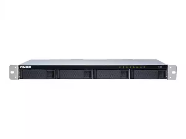 QNAP 4-Bay quad-core 1.7 GHz short-depth rackmount NAS with 100W power supply 2GB DDR3 SODIMM RAM max 8GB SATA 6Gb/s 1x 10GbE