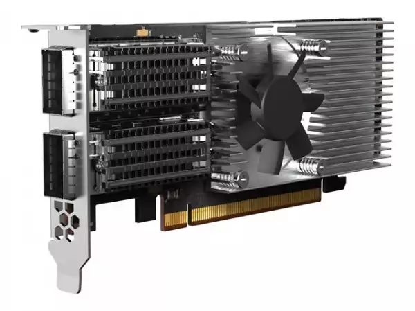 QNAP Dual-port QSFP28 100GbE network expansion card low-profile form factor PCIe Gen4 x16