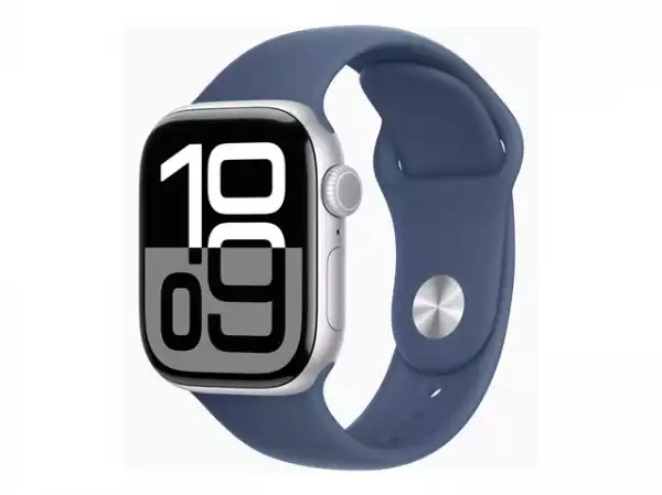 Смартчасовник APPLE Watch S10 Cellular 42mm Silver Alu Case with Denim Sport Band SM