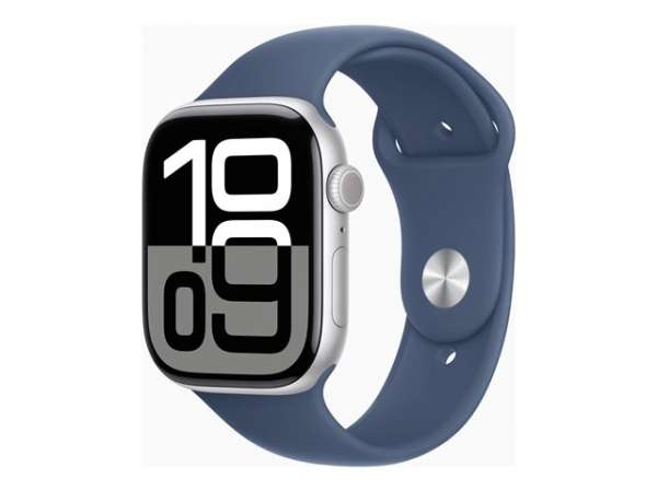 Смартчасовник APPLE Watch S10 GPS 46mm Silver Alu Case with Denim Sport Band ML