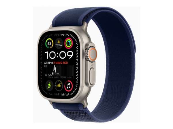Смартчасовник APPLE Watch Ultra2 v2 Cellular 49mm Natural Titanium Case with Blue Trail Loop ML