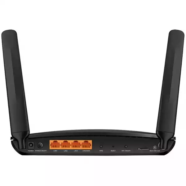 4G LTE router with AC1200 dual-band wifi, cat 6 300/50Mbps 4G/LTE speed, 866Mbps at 5G and 300Mbps at 2.4G, 1 Giga WAN/LAN port + 3 Giga LAN ports, 2 external detechable LTE antennas, support FDD/TDD bands.