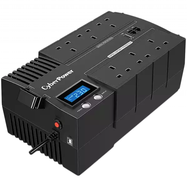 CyberPower UPS с AVR, 700VA/420W, Line-Interactive,  LCD display, 700VA/420W, 8x Schuko, Runtime at 90W ( min ):28, Surge and Spike protection; BR700ELCD