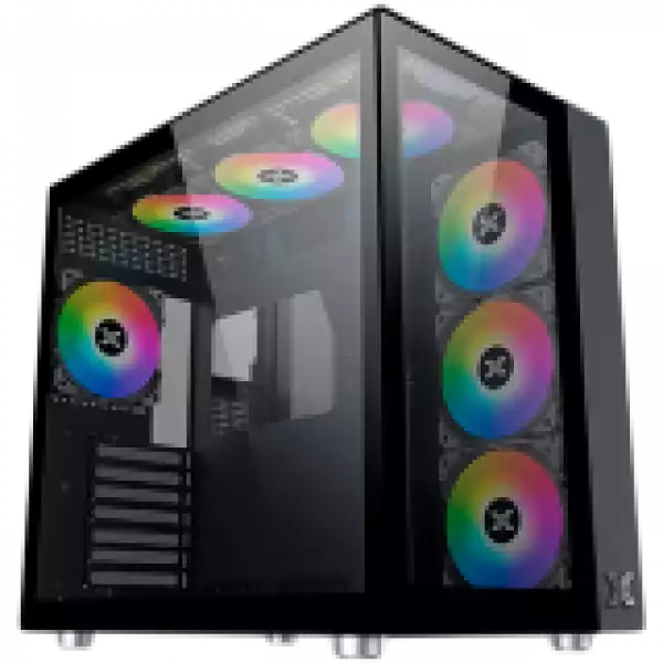 Aquarius Pro EN49417 Black, ATX/M-ATX/Mini ITX, USB3.0x2+USB2.0x2+Type C, Front & Left TG, 7PCS X24A & Galaxy II Fan Control Kit