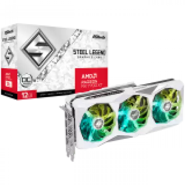 ASROCK Video Card AMD Radeon RX7700XT Steel Legend 12GB OC, GDDR6, 192-bit, 3x DisplayPort™ 2.1, 1x HDMI™ 2.1, 2x 8-pin Power Connectors, Recommended PSU 750W