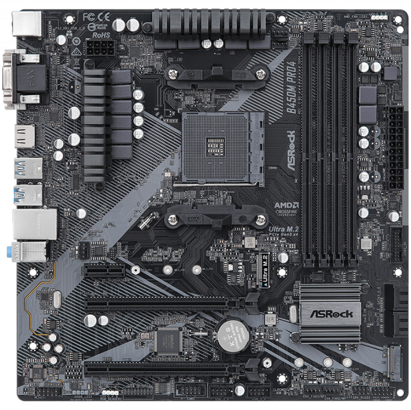 ASROCK B450M PRO4 R2.0 AM4 4xDDR4 4xSATA 1xM.2 mATX ASROCK B450M PRO4 R2.0 AM4 4xDDR4 4xSATA 1xM.2 mATX