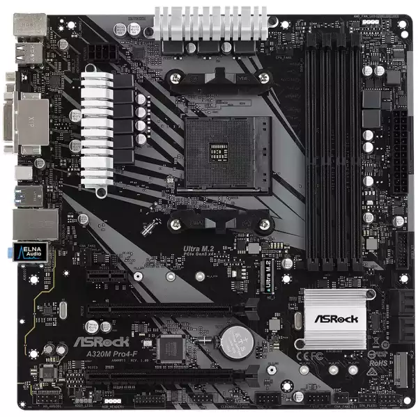 ASROCK Main Board Desktop A320M PRO4-F (AM4, 4xDDR4, 1xPCI-E x1, 1xPCI-E x16, HDMI, DVI-D, D-Sub, 4 SATA3, mATX, retail) ASROCK Main Board Desktop A320M PRO4-F (AM4, 4xDDR4, 1xPCI-E x1, 1xPCI-E x16, HDMI, DVI-D, D-Sub, 4 SATA3, mATX, retail)