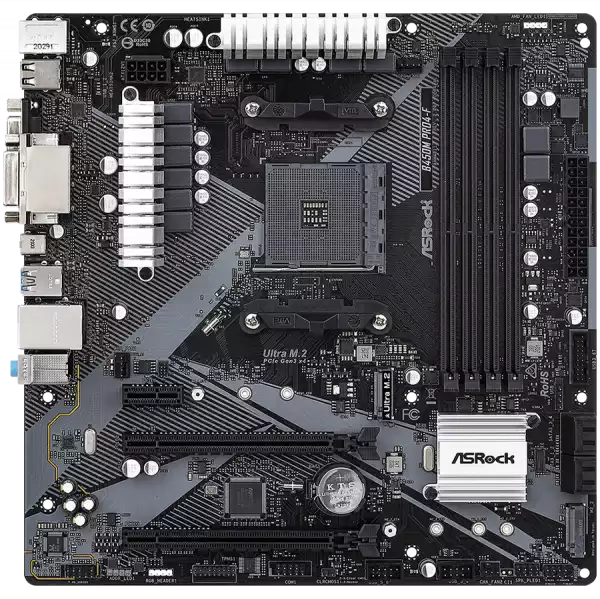 ASROCK Main Board Desktop B450M PRO4-F (SAM4,4xDDR4,1xPCI E 3.0x16,1xPCI E 2.0x16, 1xPCI E 2.0x1, SATA III, Raid, 1xUlraM.2,USB3.0,GLAN, VGA,HDMI,DVI) mATX Retail ASROCK Main Board Desktop B450M PRO4-F (SAM4,4xDDR4,1xPCI E 3.0x16,1xPCI E 2.0x16, 1xPCI E 2.0x1, SATA III, Raid, 1xUlraM.2,USB3.0,GLAN, VGA,HDMI,DVI) mATX Retail