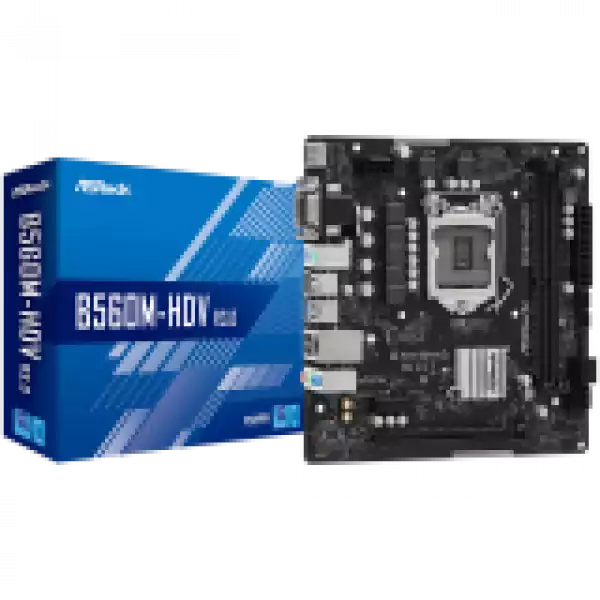 ASROCK Main Board Desktop B560M-HDV (S1200, 2x DDR4, 1x PCIe 4.0 x16, 1x PCIe 3.0 x1, 4x SATA3, GLAN, 1x VGA, 1x DVI, 1x HDMI, 4x USB 3.2, 6x USB 2.0) mATX