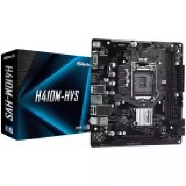ASROCK Main Board Desktop H410M-HVS (S1200, 4xDDR4,2xPCIe x16,2xPCI Ex1, 6 SATA3, GLAN,VGA,HDMI,USB 3.1 ) M-ATX retail ASROCK Main Board Desktop H410M-HVS (S1200, 4xDDR4,2xPCIe x16,2xPCI Ex1, 6 SATA3, GLAN,VGA,HDMI,USB 3.1 ) M-ATX retail