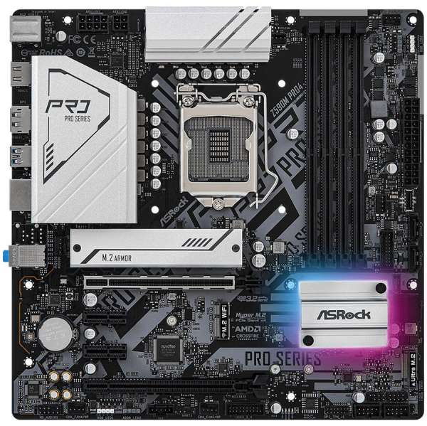 ASROCK Main Board Desktop Z590M Pro4 (S1200, 4xDDR4, 4xPCIe x16, 2xPCIe x1, SATA III, 1 xM.2, 1 xUlraM.2, USB3.0, GLAN, HDMI, DP), Retail ASROCK Main Board Desktop Z590M Pro4 (S1200, 4xDDR4, 4xPCIe x16, 2xPCIe x1, SATA III, 1 xM.2, 1 xUlraM.2, USB3.0, GLAN, HDMI, DP), Retail