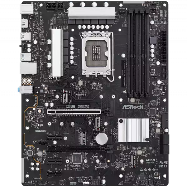 ASROCK Main Board Desktop Z690 Phantom Gaming 4 (S1700, Z690, 4x DDR5, 2x PCIe x16, 3x PCIe x1, 4x SATA3 6.0Gb/s, 3x m.2 PCIe Gen4x4, RAID 0,1,5,10, 10x USB 3.2, 1x USB-C 1x RJ-45 1GB Lan, HDMI, ATX, Retail.