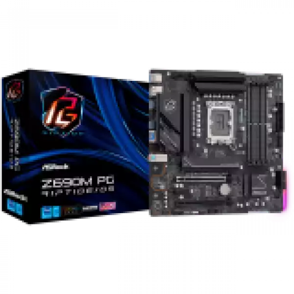 ASROCK Main Board Desktop Z690M PG Riptige/D5 (S1700, 4x DDR5, 1x PCIe 5.0 x16, 1x PCIe 4.0 x16, 1x PCIe 3.0 x1, 4x SATA3 6.0Gb/s, 2x m.2 PCIe Gen4x4, RAID 0,1,5,10, 8x USB 3.2, 2x USB-C 1x RJ-45 2.5G Lan, HDMI, DP) ATX, Retail ASROCK Main Board Desktop Z690M PG Riptige/D5 (S1700, 4x DDR5, 1x PCIe 5.0 x16, 1x PCIe 4.0 x16, 1x PCIe 3.0 x1, 4x SATA3 6.0Gb/s, 2x m.2 PCIe Gen4x4, RAID 0,1,5,10, 8x USB 3.2, 2x USB-C 1x RJ-45 2.5G Lan, HDMI, DP) ATX, Retail