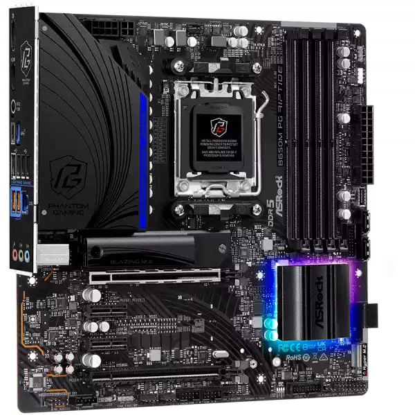 ASROCK MB Desktop B650M PG RIPTIDE, AM5, 4x DDR5, 2x PCIe 4.0 x16, 2x PCIe 3.0 x16, 1x Blazing M.2(PCIe Gen5x4), 1x Hyper M.2, 4x SATA3, RAID 0, 1, 10, 7.1 CH HD Audio, 1x HDMI, 1x DP, 2.5G LAN, 7x USB 3.2, 8x USB 2.0, USB-C, mATX