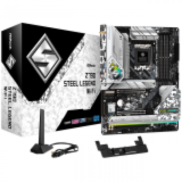 ASROCK MB Desktop Z790 Steel Legend (S1700, 4x DDR5, 1x PCIe 5.0 x16, 1x PCIe 4.0 x16, 1x PCIe 3.0 x1, 4x Hyper M.2, 1x Blazing M.2, 8x SATA3, 2x USB-C, 16x USB 3.2, 5x USB 2.0, 1x RJ-45 2.5GB Lan, 802.11ax Wi-Fi 6E Module, 1x HDMI, 1x DP, ATX