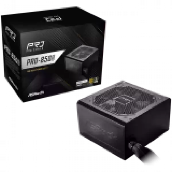 Asrock PRO-850G, 850W, 80 Plus GOLD, Non Modular PSU, 1x EPS 12V CPU(4+4pin), 2x PCIe (6+2pin), 2x 4-pin connectors, 4x SATA, OCP, SCP, OVP, UVP, OTP, OPP protections, 120 mm Fan, ATX 3.1, 3Y warranty