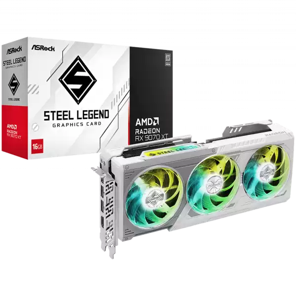 ASROCK Video Card AMD Radeon RX 9070 XT Steel Legend 16GB