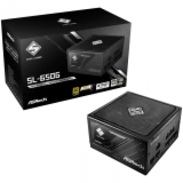 Asrock SL-650G, 650W, 80 Plus GOLD, Fully Modular PSU, Japanese Capacitors, 2x EPS 12V CPU(4+4pin), 2x PCIe (6+2pin), 3x 4-pin connectors, 6x SATA, OCP, SCP, OVP, UVP, OTP, OPP protections, 135 mm Axial Fan, ATX 3.1
