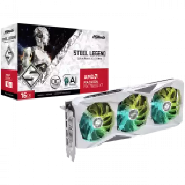 ASROCK Video Card AMD Radeon RX 7600 XT Steel Legend 16G OC