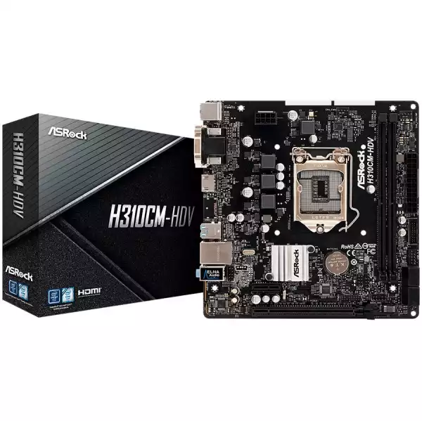 ASROCK X370-HDV AMD AM4 2xDDR4, 1xPCIe x16, 1xPCIe x1, HDMI, DVI-D, D-Sub, 7.1  Audio, 4 SATA3, 1 Ultra M.2 (PCIe Gen3 x4 & SATA3) 6 x USB 3.1 Gen1 (2 Front, 4 Rear), GLAN, 1xLPT (Header), 1xCOM (Header), Micro ATX