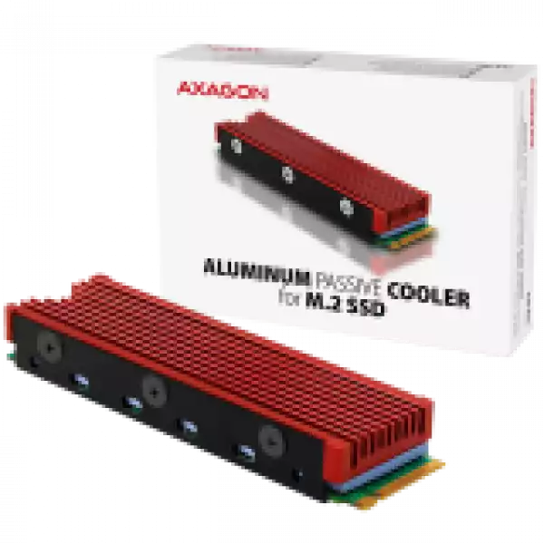 AXAGON CLR-M2 passive - M.2 SSD, 80mm SSD, ALU body, silicone thermal pads