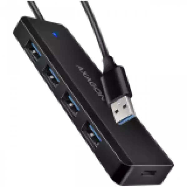 AXAGON HUE-C1A 4x USB3.2 Gen 1 Travel hub, USB-C power IN, w. 20cm Type-A cable