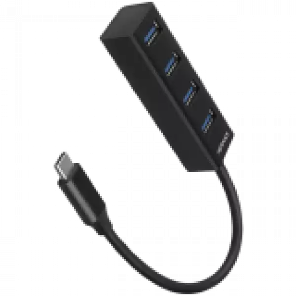 AXAGON HUE-M1C 4x USB3.2 Gen 1 MINI hub, metal, 20cm USB-C cable