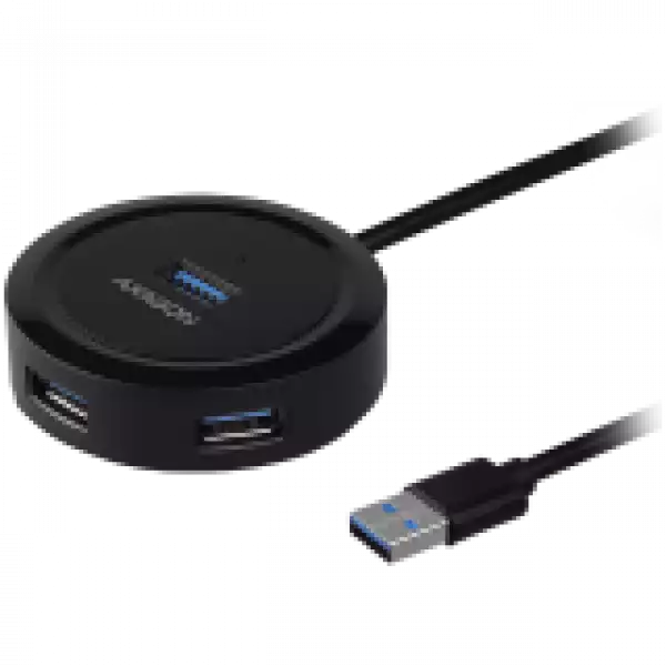 AXAGON HUE-P1A 4x USB3.2 Gen 1 ROUND hub, micro USB power IN, 30cm USB-A cable