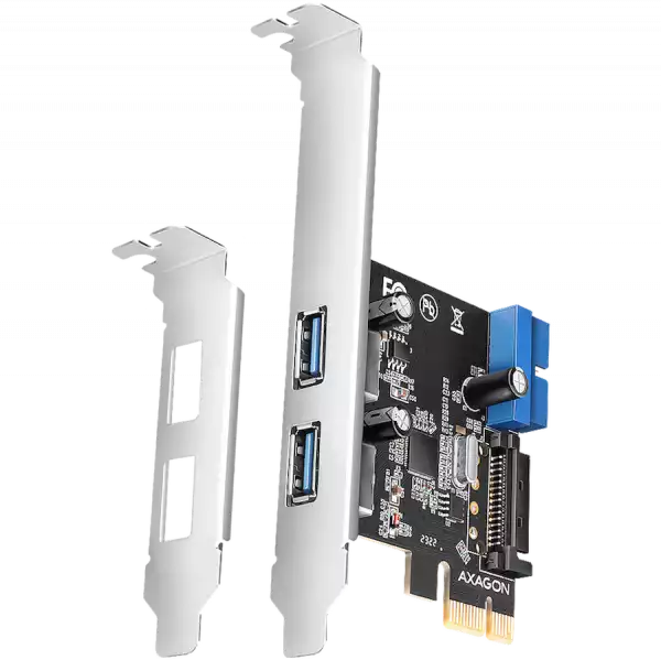 AXAGON PCEU-232RS PCIe card - 2+2x USB 5Gbps port, SATA power, Renesas PD720201, SP & LP