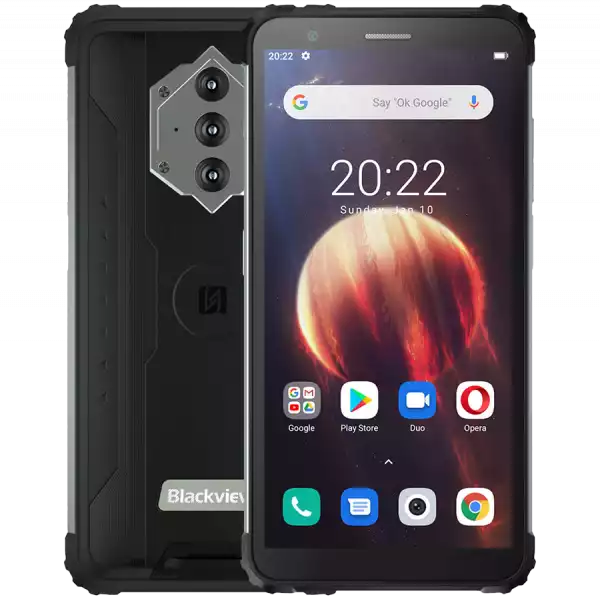 Blackview Rugged BV6600 4GB/64GB, 5.7-inch HD+ 720x1440 IPS, Octa-core, 8MP Front/16MP Back Camera, Battery 8580mAh, Type-C, Android 10, Fingerprint, Dual SIM, SD card slot, MIL-STD-810G, Black