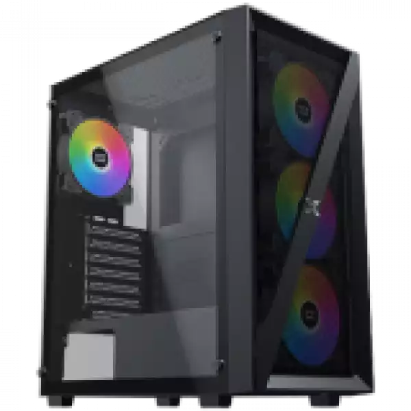 Xigmatek Blade EN40887 ATX/M-ATX/MINI ITX, USB3.0 X1, USB2.0 X2, HD AUDIO, Mehsed Grill Frontpanel & Left Tempered Glass, 4PCS X20C Auto Running LED Fan