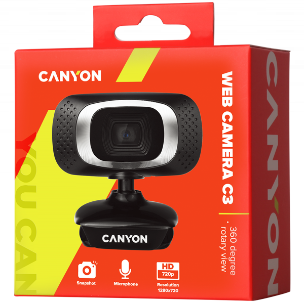 CANYON webcam C3 HD 720p Black CANYON webcam C3 HD 720p Black
