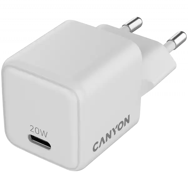 CANYON charger CU20C GaN 20W 1xPD EU White CANYON charger CU20C GaN 20W 1xPD EU White
