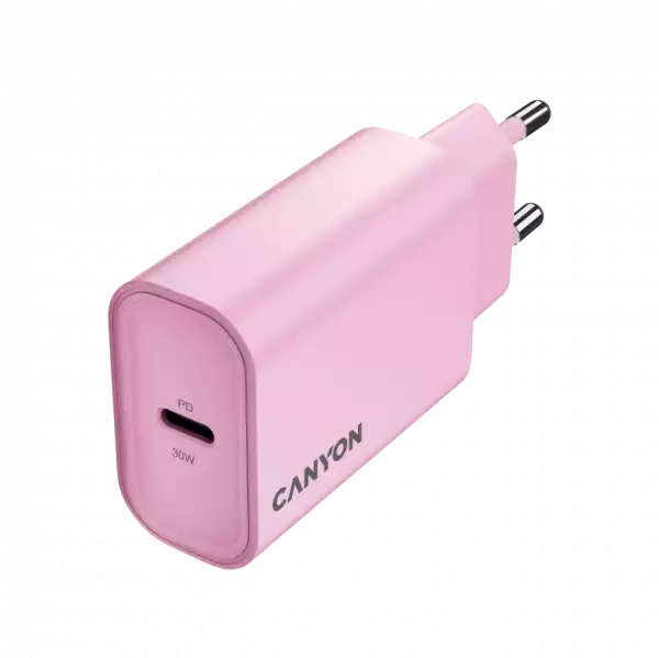 CANYON charger OnCharge 30CL Max Power 30W 1xPD EU Pink CANYON charger OnCharge 30CL Max Power 30W 1xPD EU Pink