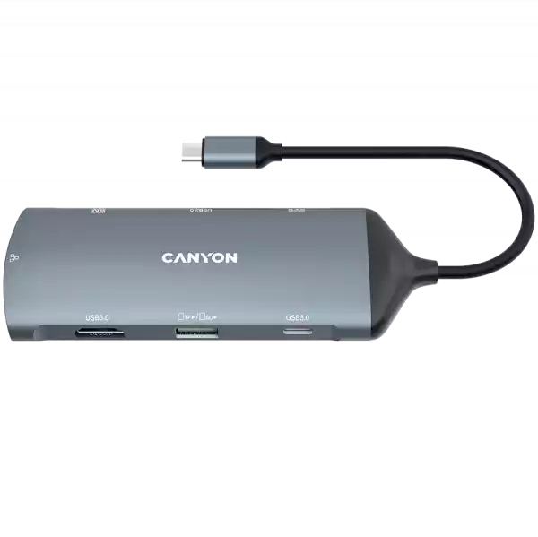 CANYON hub DS-15 8in1 4k USB-C Dark Grey