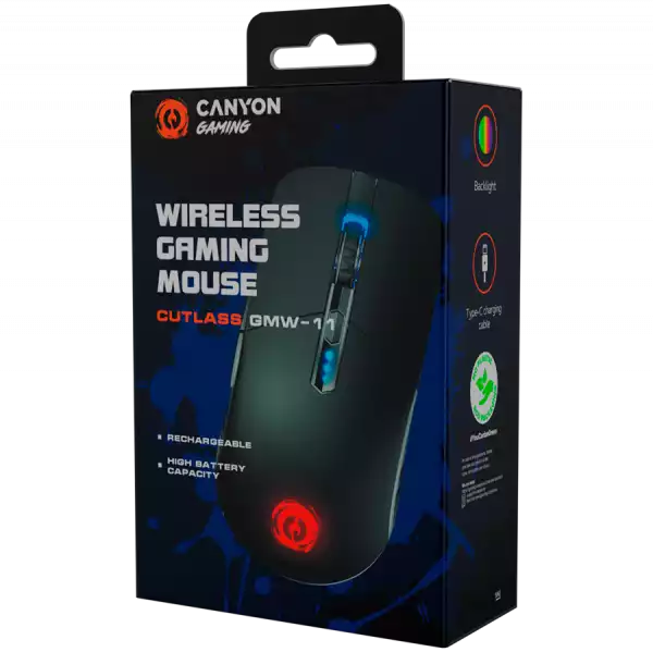 CANYON Gaming Mouse CUTLASS max DPI 2400 RGB Wireless Black