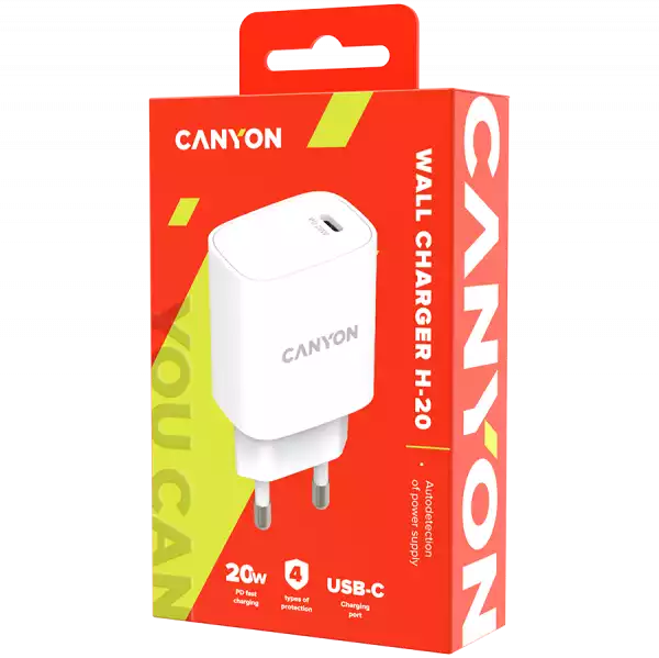 CANYON charger H-20-02 PD 20W USB-C White