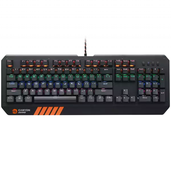 CANYON Hazard GK-6, Wired multimedia gaming keyboard with lighting effect, 108pcs rainbow LED, Numbers 104keys, EN double injection layout, cable length 1.8M, 450.5*163.7*42mm, 0.90kg, color black CANYON Hazard GK-6, Wired multimedia gaming keyboard with lighting effect, 108pcs rainbow LED, Numbers 104keys, EN double injection layout, cable length 1.8M, 450.5*163.7*42mm, 0.90kg, color black