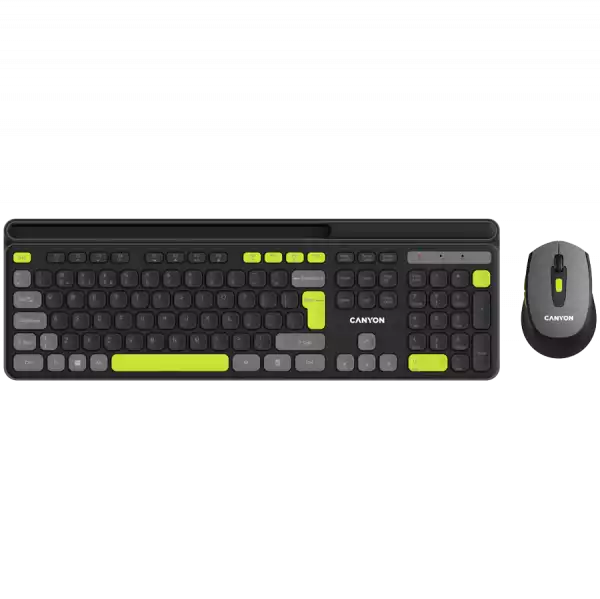 CANYON HSET-W5 EN Keyboard+Mouse AAA+AA Wireless Black