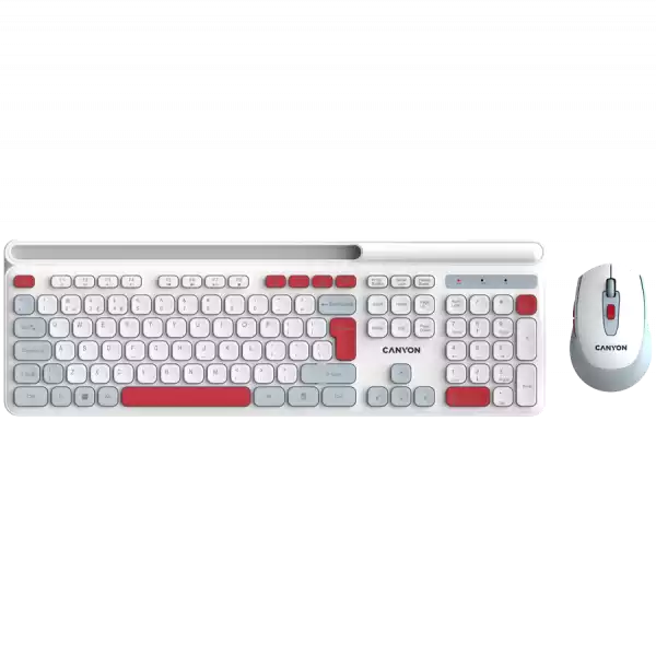 CANYON HSET-W5 EN Keyboard+Mouse AAA+AA Wireless White