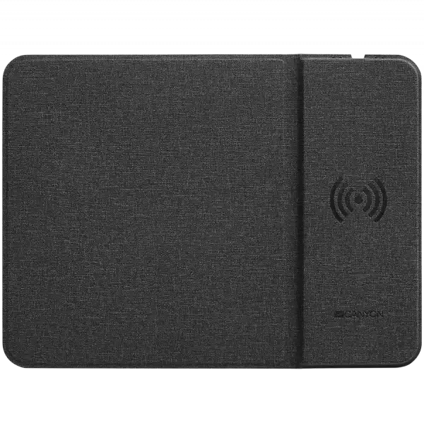 CANYON MP-W5, Mouse Mat with wireless charger, Input 5V/2A,9V2A Output 5W/7.5W/10W, 324*244*6mm, USB Type C cable length 1m, Black, 220g
