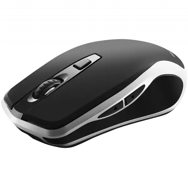 CANYON MW-19, 2.4GHz Wireless Rechargeable Mouse with Pixart sensor, 6keys, Silent switch for right/left keys,Add NTCDPI: 800/1200/1600, Max. usage 50 hours for one time full charged, 300mAh Li-poly battery, Black -Silver, cable length 0.6m, 121*70*39mm, 0.
