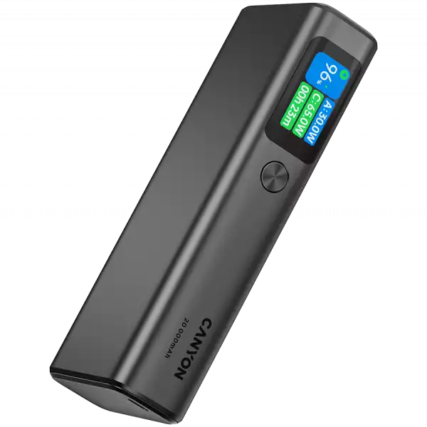 CANYON power bank OnPower 230 TFT 20000 mAh PD130W Dark Grey