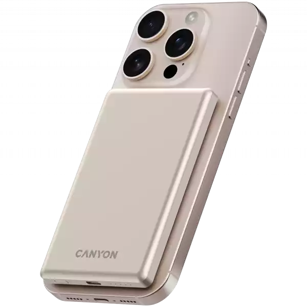 CANYON power bank OnPower 505 slim Magnetic 5000 mAh PD20W Beige