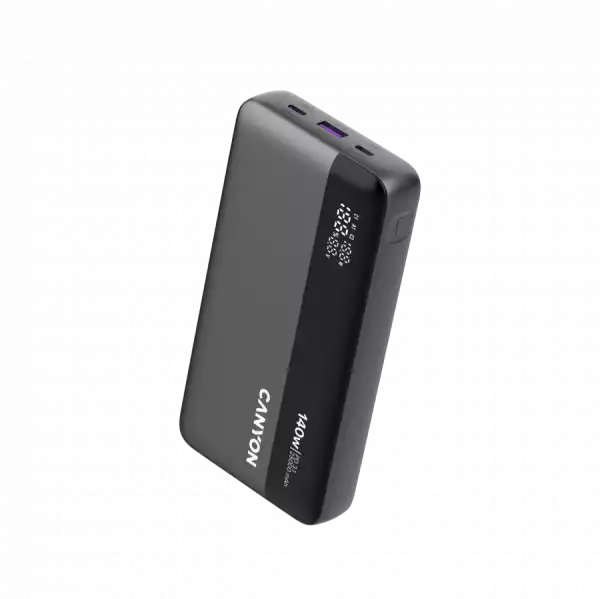 CANYON Power Bank PB-240, 25000mAh PD140W display power bank,Size160.0x82x27 mm Weight 508+-10g, Dark Grey